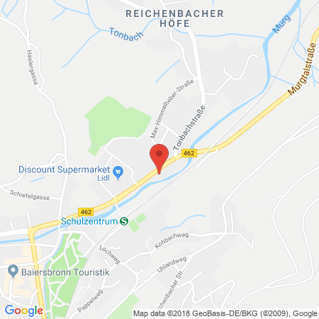 Position der Autogas-Tankstelle: AVIA Tankstelle in 72270, Baiersbronn