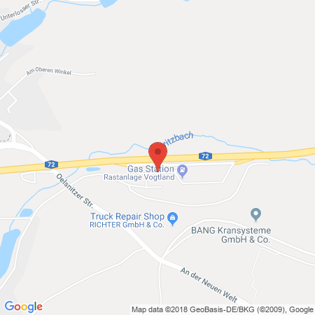 Position der Autogas-Tankstelle: Shell Tankstelle in 08606, Taltitz