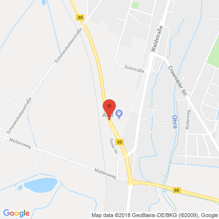 Position der Autogas-Tankstelle: Aral Tankstelle in 99885, Ohrdruf