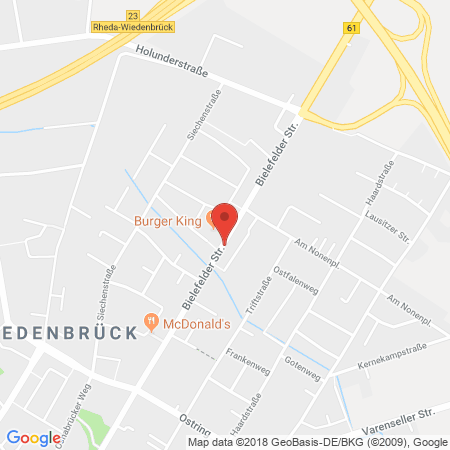 Position der Autogas-Tankstelle: Markant-Tankstelle in 33378, Rheda-Wiedenbrück