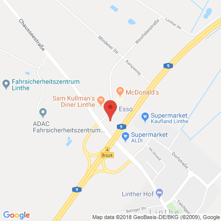 Position der Autogas-Tankstelle: Esso Tankstelle in 14822, Linthe