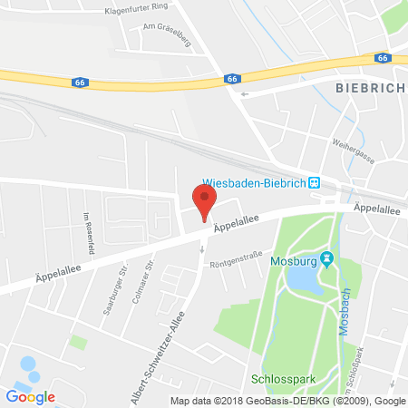 Position der Autogas-Tankstelle: Esso Tankstelle in 65203, Wiesbaden