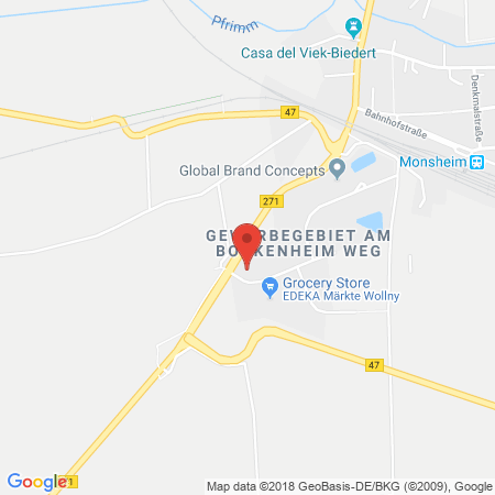 Position der Autogas-Tankstelle: JET Tankstelle in 67590, Monsheim