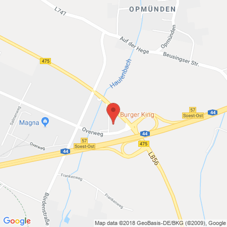 Position der Autogas-Tankstelle: Aral Tankstelle in 59494, Soest