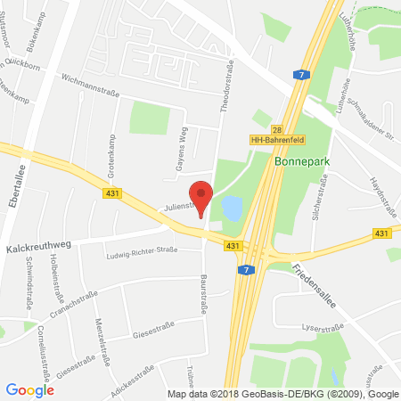 Position der Autogas-Tankstelle: Esso Tankstelle in 22761, Hamburg