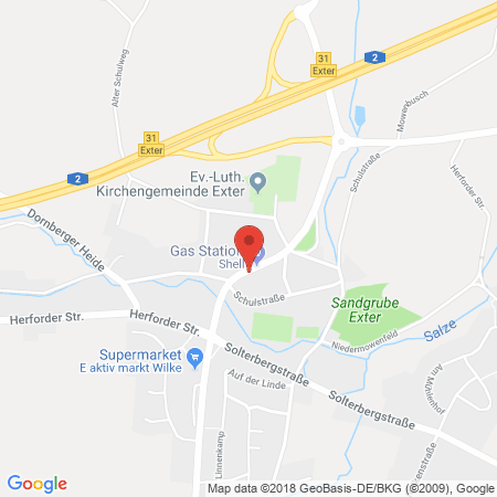 Position der Autogas-Tankstelle: Shell Tankstelle in 32602, Vlotho