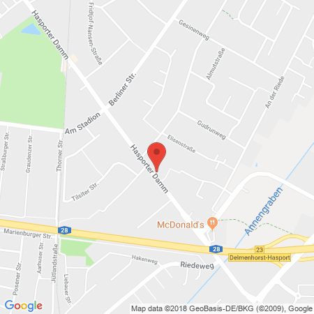 Position der Autogas-Tankstelle: Bft Tankstelle in 27755, Delmenhorst