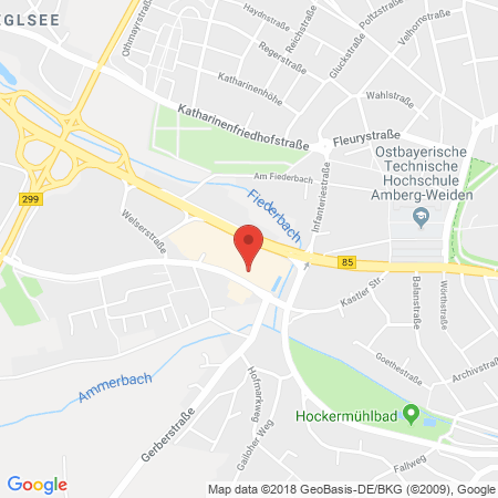 Position der Autogas-Tankstelle: Supermarkt-tankstelle Am Real,- Markt Amberg Fuggerstr. 4 in 92224, Amberg