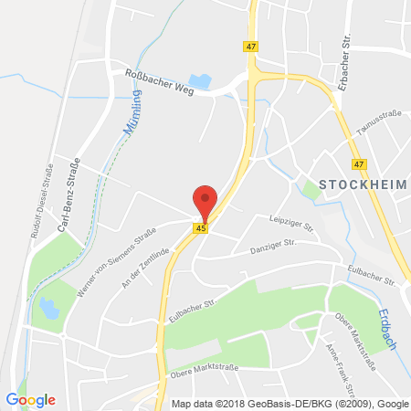 Position der Autogas-Tankstelle: Shell Tankstelle in 64711, Erbach