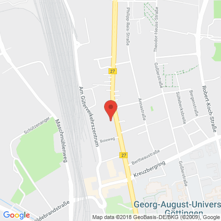 Position der Autogas-Tankstelle: Shell Tankstelle in 37075, Göttingen