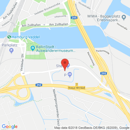 Position der Autogas-Tankstelle: Shell Tankstelle in 21109, Hamburg