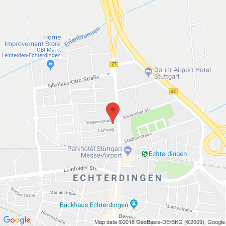 Position der Autogas-Tankstelle: JET Tankstelle in 70771, Leinfelden-echterdingen