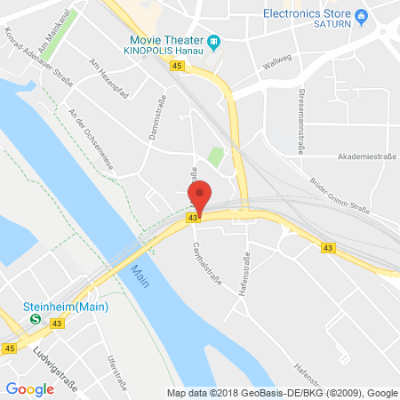 Position der Autogas-Tankstelle: JET Tankstelle in 63450, Hanau
