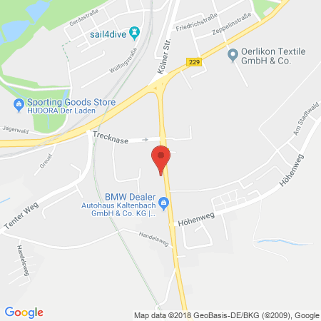 Position der Autogas-Tankstelle: Esso Tankstelle in 42897, Remscheid