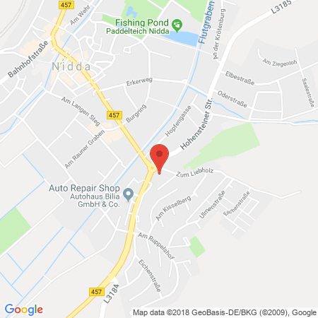 Position der Autogas-Tankstelle: Aral Tankstelle in 63667, Nidda