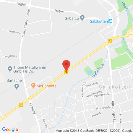 Standort der Tankstelle: ARAL Tankstelle in 33154, Salzkotten