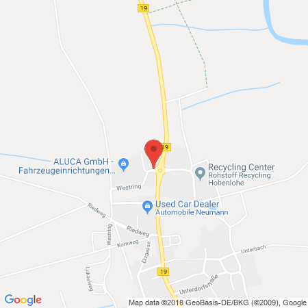 Position der Autogas-Tankstelle: JET Tankstelle in 74538, Rosengarten