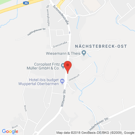 Position der Autogas-Tankstelle: JET Tankstelle in 42279, Wuppertal