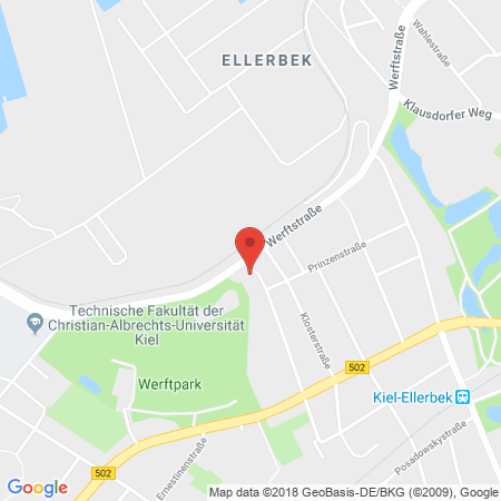 Position der Autogas-Tankstelle: Esso Tankstelle in 24148, Kiel