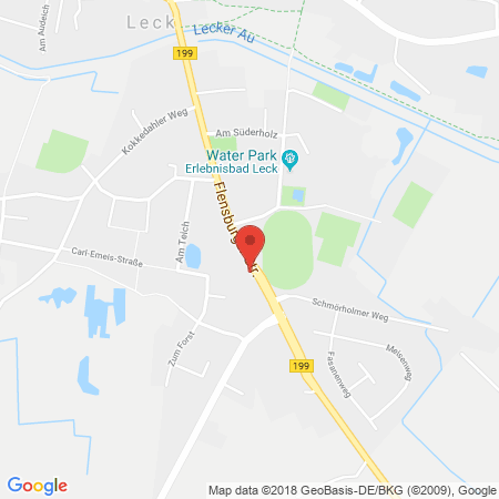 Position der Autogas-Tankstelle: Elan Leck in 25917, Leck