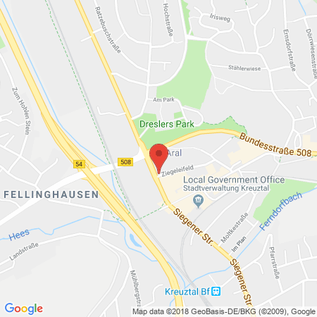 Standort der Tankstelle: ARAL Tankstelle in 57223, Kreuztal