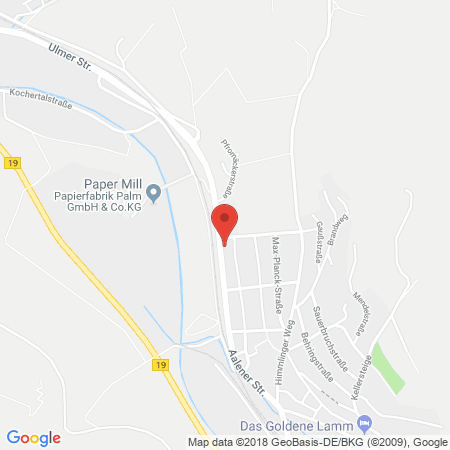 Position der Autogas-Tankstelle: OMV Tankstelle in 73432, Aalen