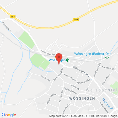 Position der Autogas-Tankstelle: Eberhardt, Wössinger Straße, Walzbachtal in 75045, Walzbachtal
