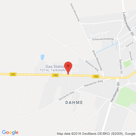 Position der Autogas-Tankstelle: Total Dahme in 15936, Dahme
