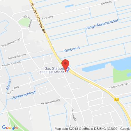 Position der Autogas-Tankstelle: Marienhafe in 26529, Marienhafe