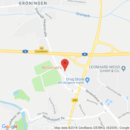 Position der Autogas-Tankstelle: Esso Tankstelle in 74589, Satteldorf