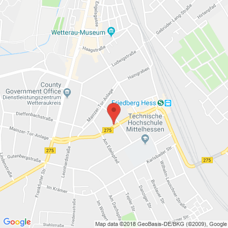 Position der Autogas-Tankstelle: Hessol in 61169, Friedberg