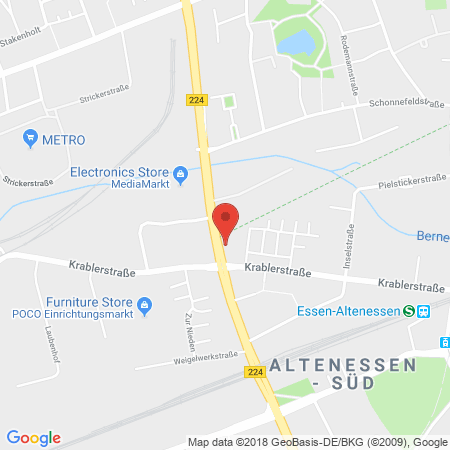 Position der Autogas-Tankstelle: Aral Tankstelle in 45326, Essen