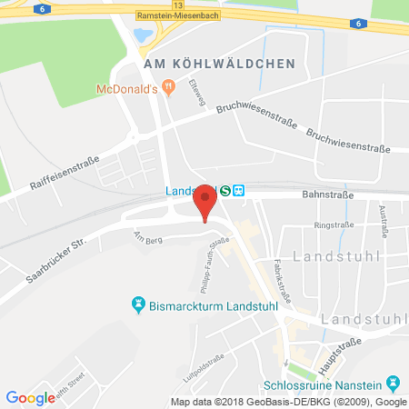 Position der Autogas-Tankstelle: Esso Tankstelle in 66849, Landstuhl