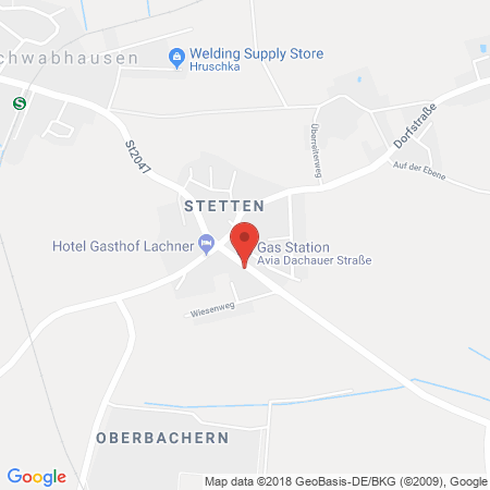 Position der Autogas-Tankstelle: AVIA Tankstelle in 85247, Schwabhausen