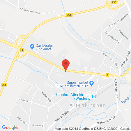 Position der Autogas-Tankstelle: Aral Tankstelle in 57610, Altenkirchen