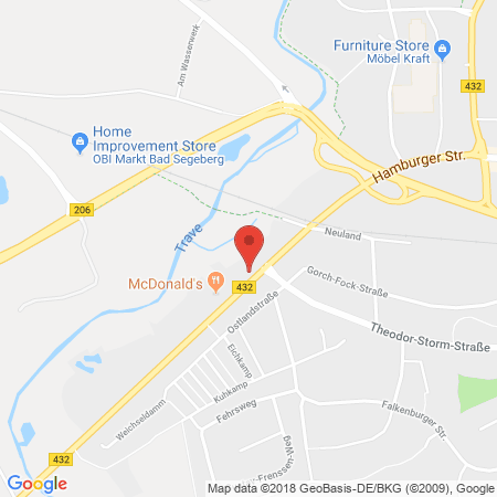 Position der Autogas-Tankstelle: AVIA Tankstelle in 23795, Bad Segeberg