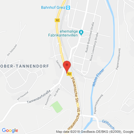 Position der Autogas-Tankstelle: Agip Tankstelle in 07973, Greiz