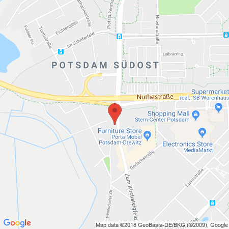 Position der Autogas-Tankstelle: JET Tankstelle in 14480, Potsdam