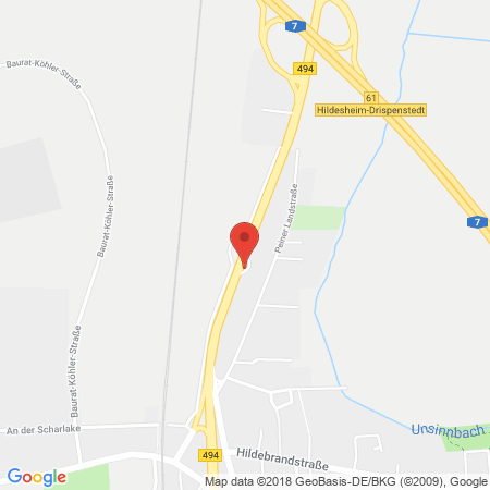 Position der Autogas-Tankstelle: Aral Tankstelle in 31135, Hildesheim