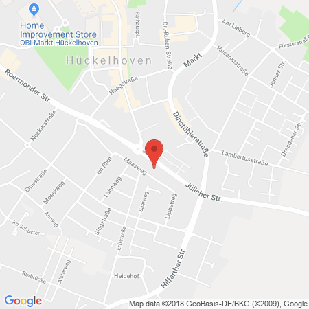 Position der Autogas-Tankstelle: JET Tankstelle in 41836, Hueckelhoven