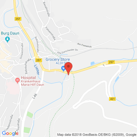 Position der Autogas-Tankstelle: Harry Becherer in 54550, Daun