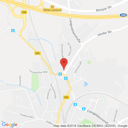 Position der Autogas-Tankstelle: Shell Tankstelle in 58455, Witten