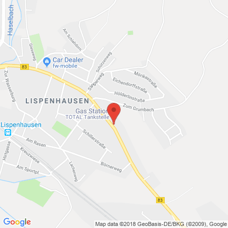 Position der Autogas-Tankstelle: Total Rotenburg-lispenhausen in 36199, Rotenburg-lispenhausen