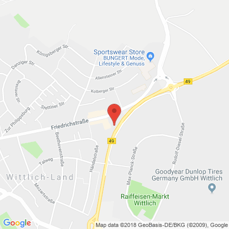 Position der Autogas-Tankstelle: Bft Wittlich in 54516, Wittlich
