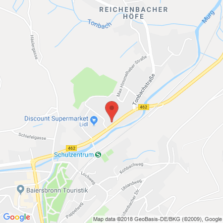 Position der Autogas-Tankstelle: Aral Tankstelle in 72270, Baiersbronn