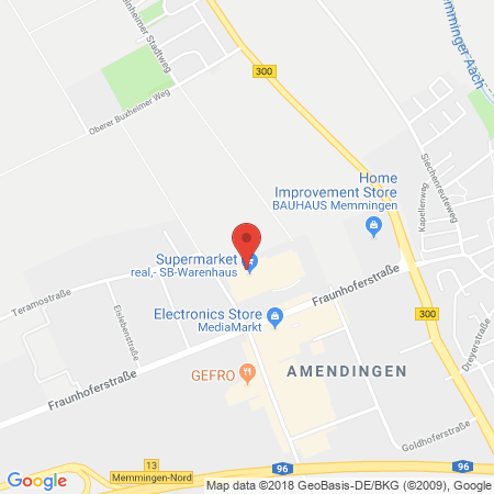 Position der Autogas-Tankstelle: Supermarkt-tankstelle Memmingen Fraunhofer Strasse 6 in 87700, Memmingen