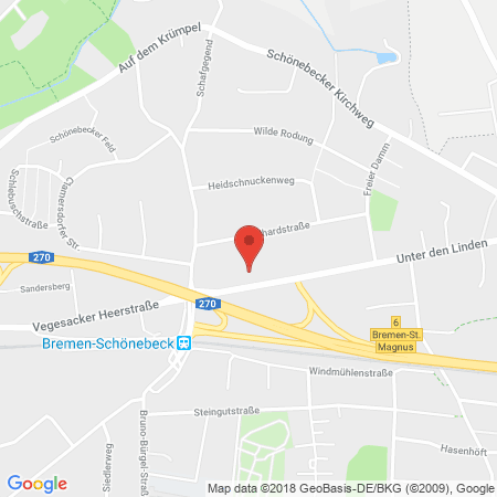 Position der Autogas-Tankstelle: Esso Tankstelle in 28757, Bremen