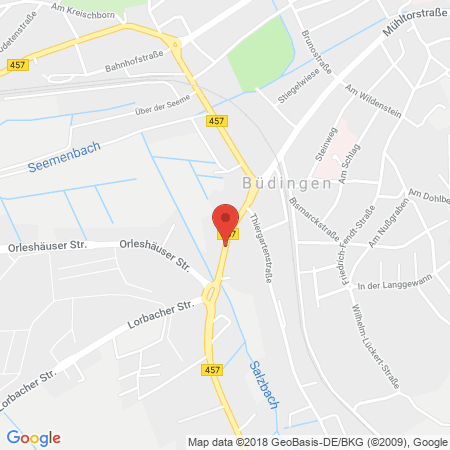 Position der Autogas-Tankstelle: Esso Tankstelle in 63654, Buedingen