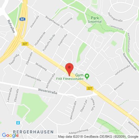 Position der Autogas-Tankstelle: Esso Tankstelle in 45138, Essen