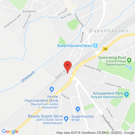 Position der Autogas-Tankstelle: Esso Tankstelle in 64832, Babenhausen